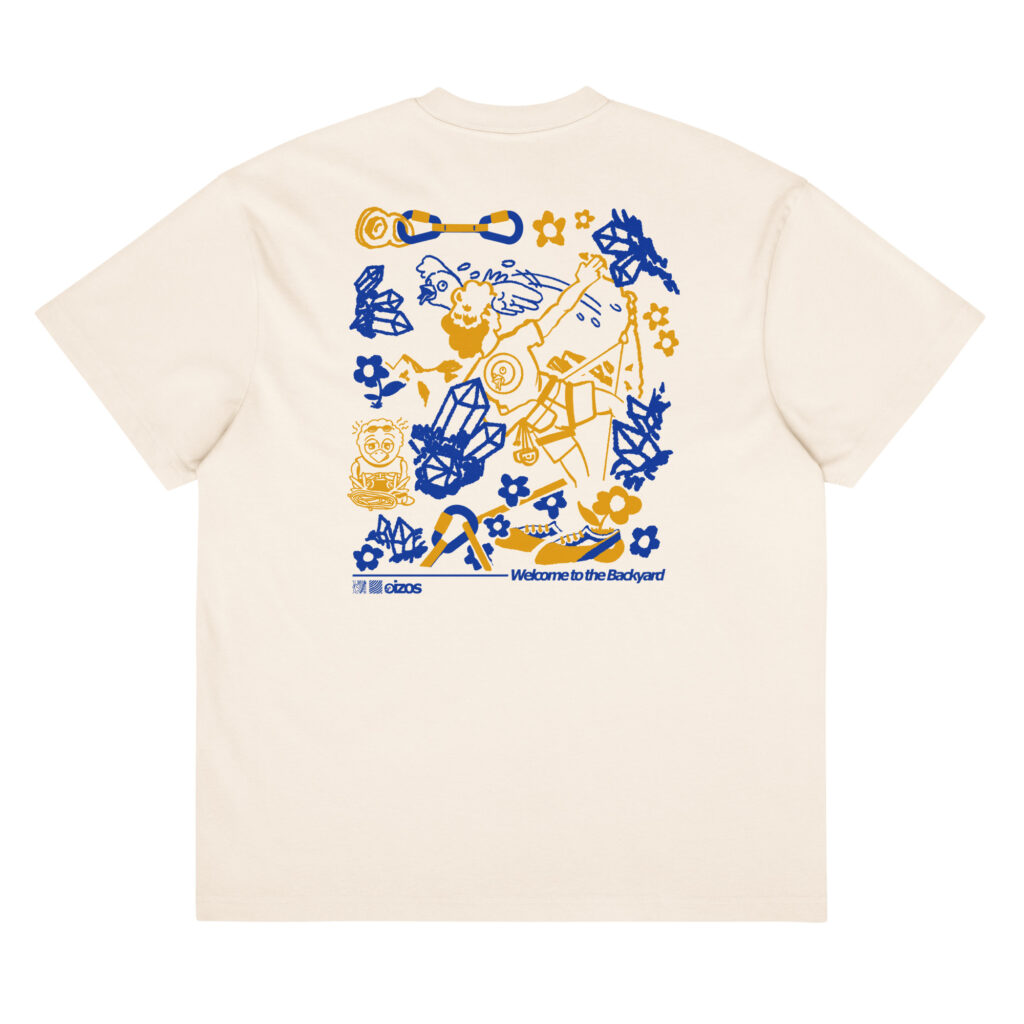 T-shirt L'escalade OIZOS, motif grimpeur, coupe oversize en coton peigné 237 g/m²