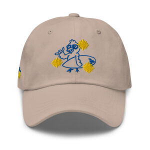 Casquette dad hat OIZOS SurfBird bleu clair, sergé de coton, visière courbée