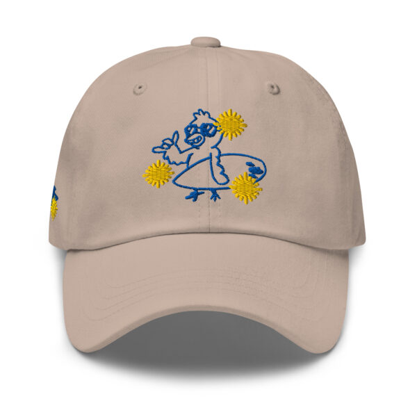 Casquette dad hat OIZOS SurfBird bleu clair, sergé de coton, visière courbée