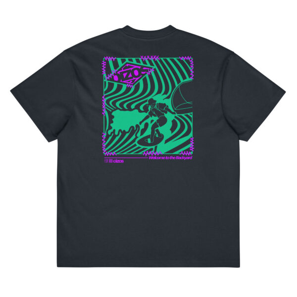 T-shirt Wing and Wave OIZOS, motif aile et vague, coupe oversize en coton peigné